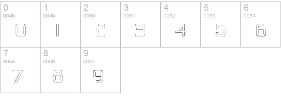 PFHausSquarePro-LightOutline numbers 0-9 preview