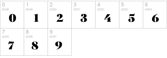 PFRegalDisplayPro-UBlack numbers 0-9 preview