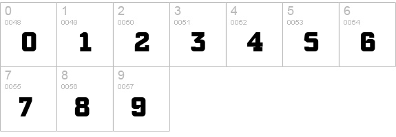 PFSynchPro-Black numbers 0-9 preview