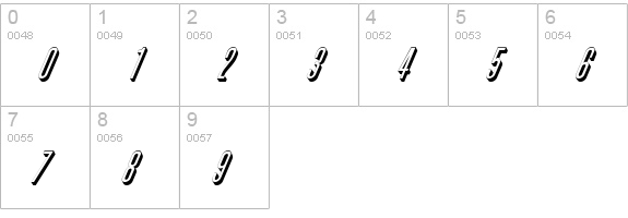 Phoenix D Italic numbers 0-9 preview