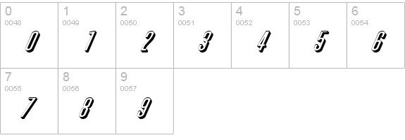 Phoenix Wide D Italic numbers 0-9 preview