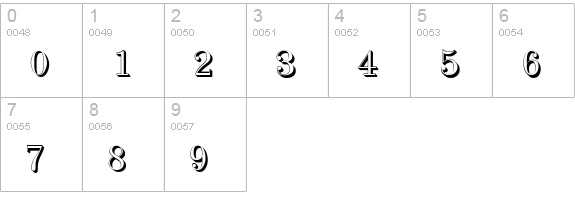 PhraxturedShadowed numbers 0-9 preview