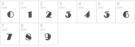 PiccadillyEF numbers 0-9 preview
