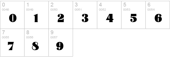 Pickwick Regular numbers 0-9 preview