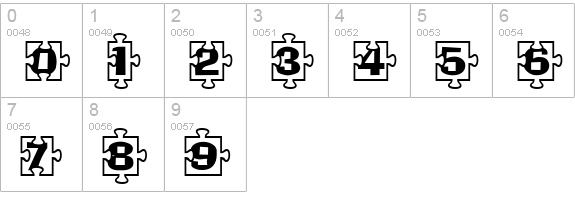 PiecesBW numbers 0-9 preview
