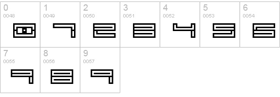 Pile Outline numbers 0-9 preview