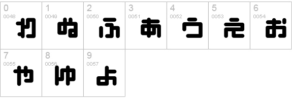 Pinponpan numbers 0-9 preview