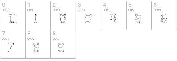 Pirate Regular numbers 0-9 preview