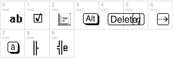 PIXymbolsDingbatsBold numbers 0-9 preview