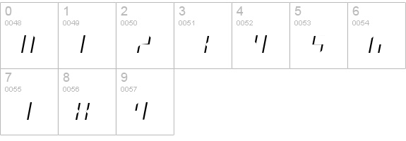 PlainItalic numbers 0-9 preview