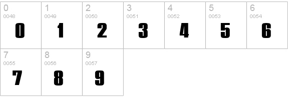 PlaketteSerial-Heavy-Regular numbers 0-9 preview