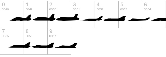 Planes-S-Modern numbers 0-9 preview