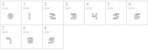 Planetary Orbiter Outline numbers 0-9 preview