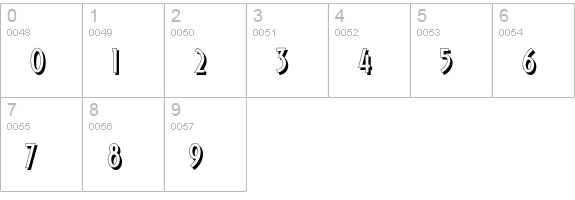 Pleasure Bold Shaded Std numbers 0-9 preview
