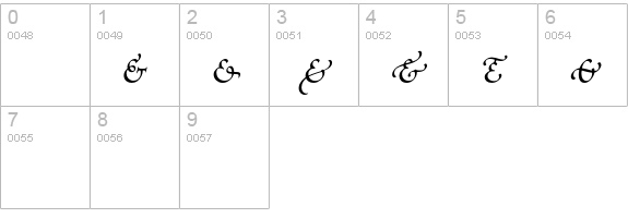 Poetica Supp Ampersands numbers 0-9 preview