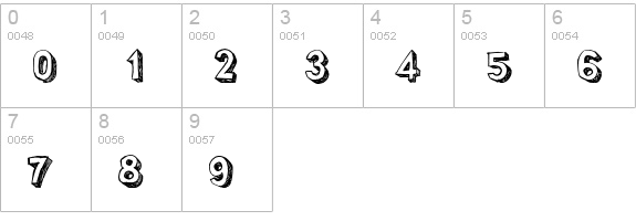 Pointy numbers 0-9 preview