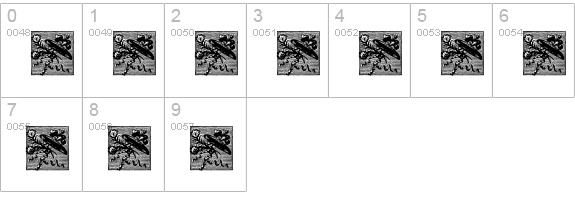 PompadourInitials numbers 0-9 preview