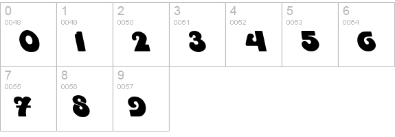 PookyDisplayBS numbers 0-9 preview