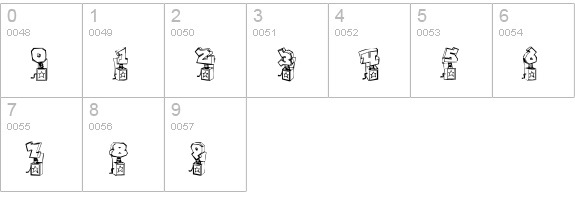 PopUpFontio numbers 0-9 preview
