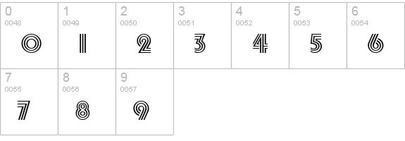 PowerLine numbers 0-9 preview