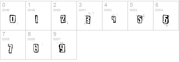 Pozothree numbers 0-9 preview