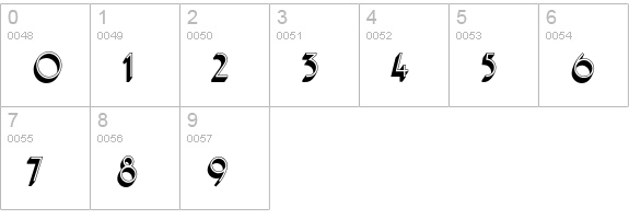 PremierEF-Shaded numbers 0-9 preview