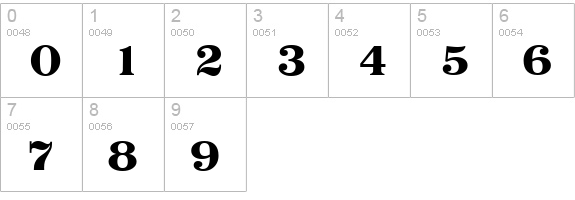 PriamosSerial-Xbold-Regular numbers 0-9 preview