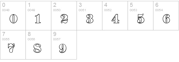 Proclamate Outline Heavy numbers 0-9 preview