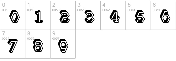 Project3000 numbers 0-9 preview