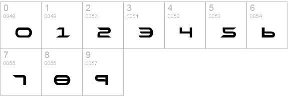 Promethean Bold Expanded numbers 0-9 preview