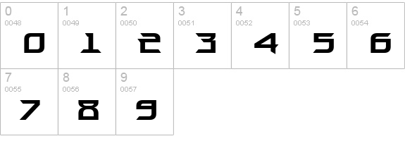 Proun Bold numbers 0-9 preview