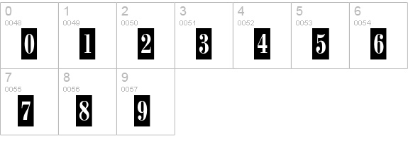 PT Bodoni Condensed Cameo Cyrillic numbers 0-9 preview