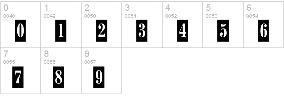 PT BodoniCameo Cyrillic numbers 0-9 preview