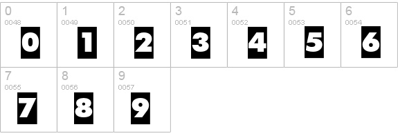 PT FuturisExtraCameo Cyrillic numbers 0-9 preview