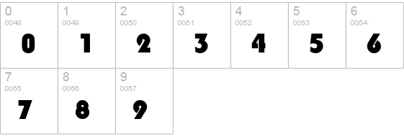 Puente-Bold numbers 0-9 preview