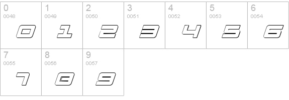 Pulse Rifle 3D Italic numbers 0-9 preview