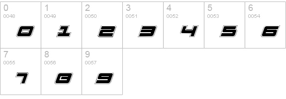 Pulse Rifle Academy Italic numbers 0-9 preview