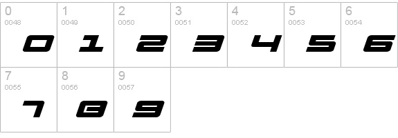 Pulse Rifle Expanded Italic numbers 0-9 preview