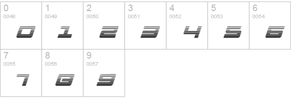 Pulse Rifle Gradient Italic numbers 0-9 preview