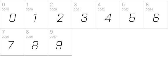 Purista Light Italic numbers 0-9 preview