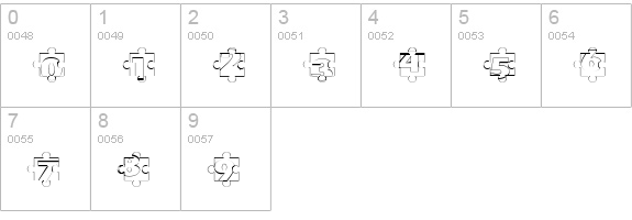 Puzzle Pieces Outline numbers 0-9 preview