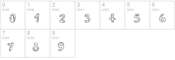 PWGingerbread numbers 0-9 preview