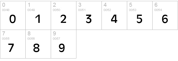 QTAncientOlive Regular numbers 0-9 preview