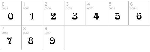 QTArnieB Regular numbers 0-9 preview