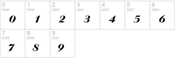 QTArtiston Regular numbers 0-9 preview