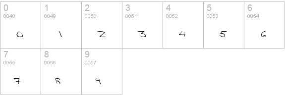 QTHandwriting Regular numbers 0-9 preview
