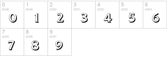QuadratShadow-Regular numbers 0-9 preview