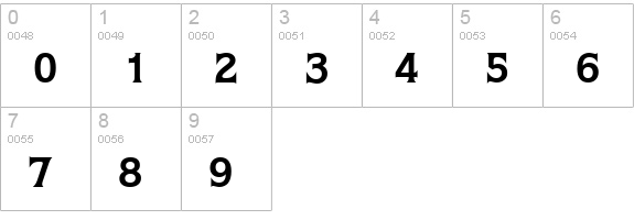 Quagga-Bold numbers 0-9 preview