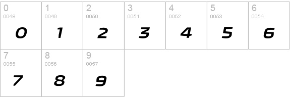 Quagmire-MediumExtendedItalic numbers 0-9 preview