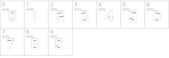 QuarterbackOutline numbers 0-9 preview